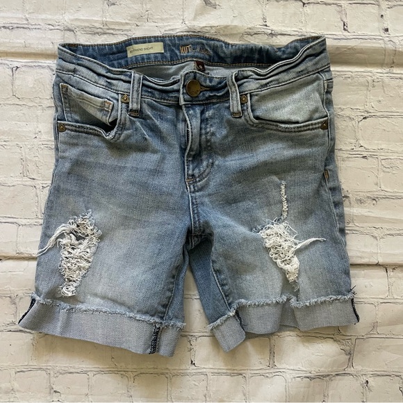 Kut from the Kloth Light Wash Boyfriend Jean Shorts - Picture 2 of 4